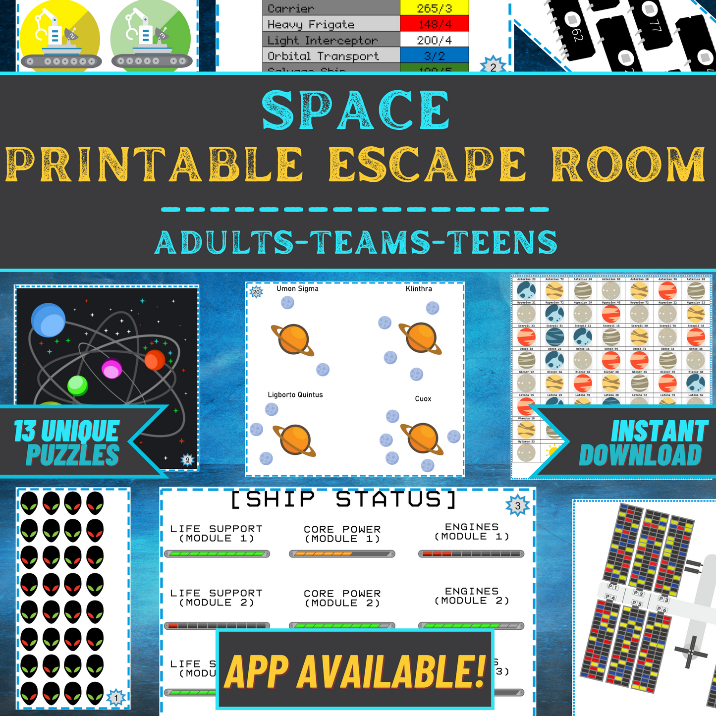 Space - Escape Room Game Printable
