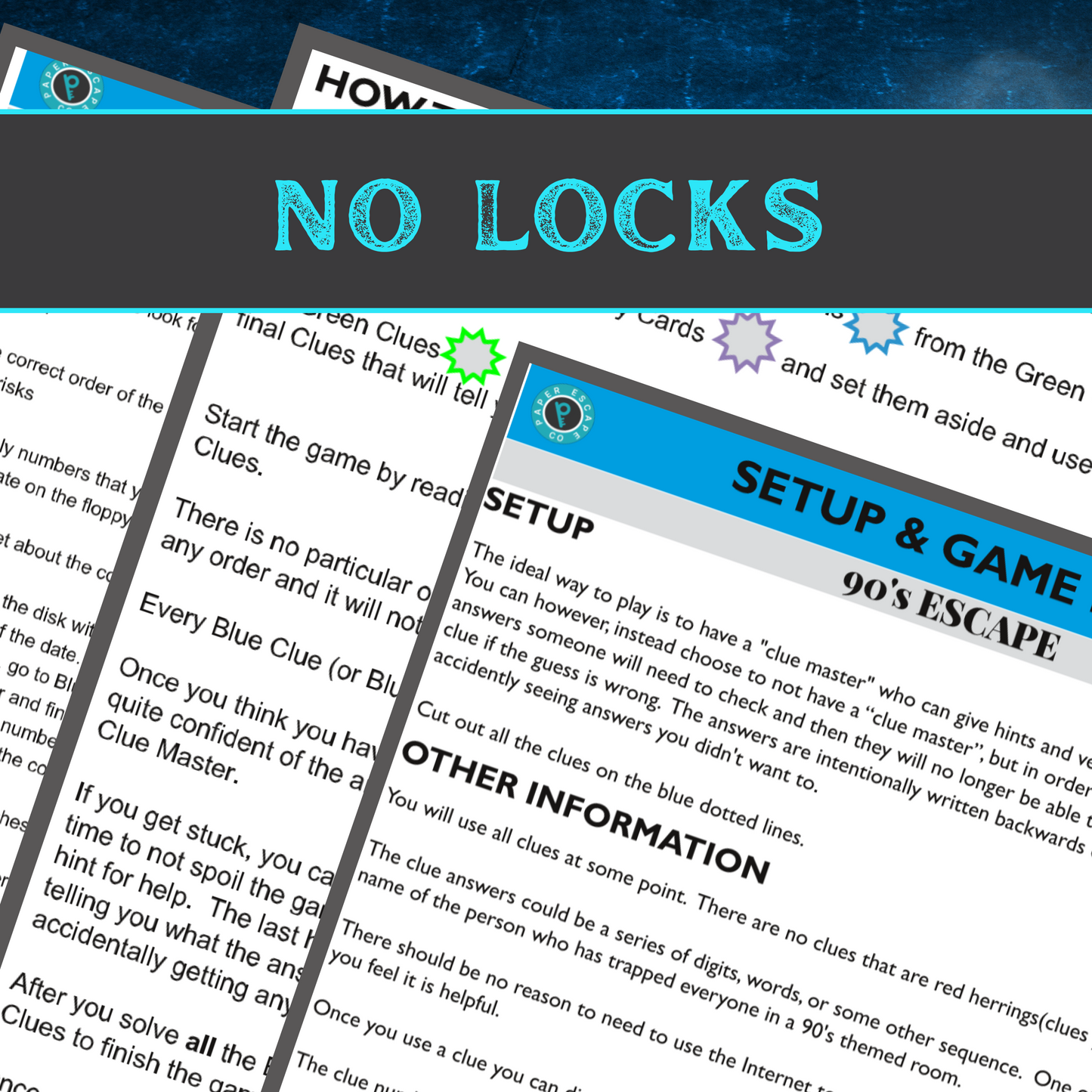 90's - Escape Room Game Printable