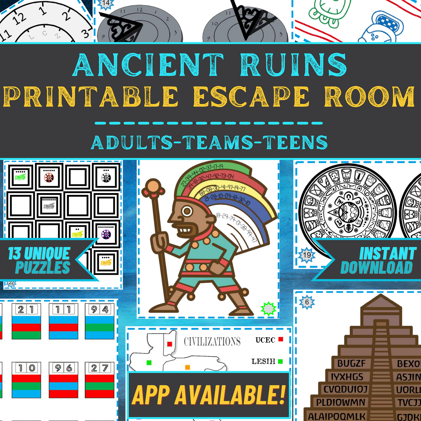 Ancient Ruins - Escape Room Game Printable