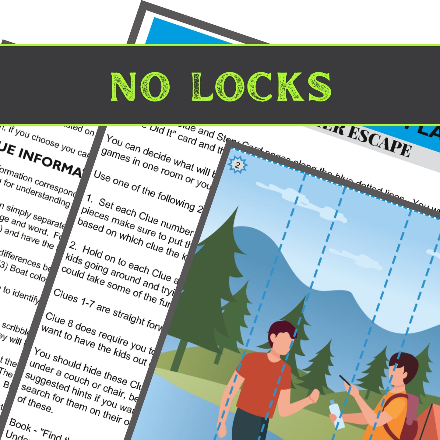 Camping Escape - Kids Escape Room Game Printable (Ages 5-8)