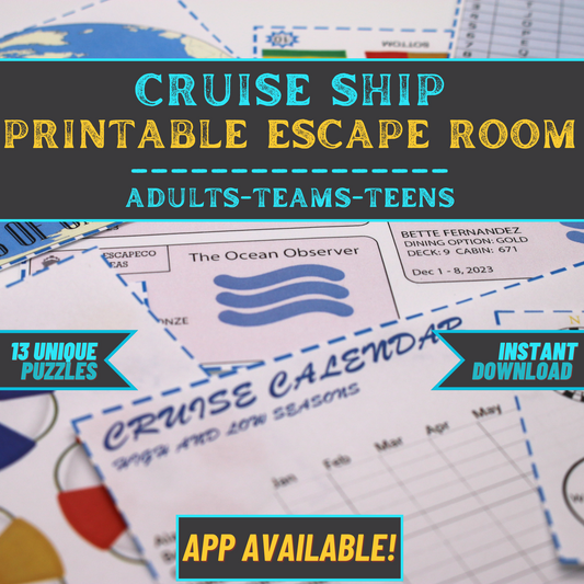 Cruise Ship Escape - Escape Room Game Printable