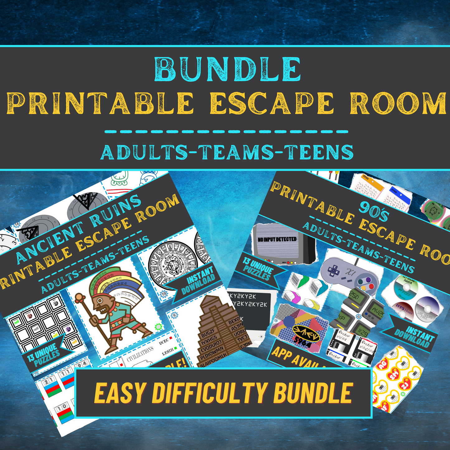 Easy Difficulty Adult Bundle - Printable Escape Room