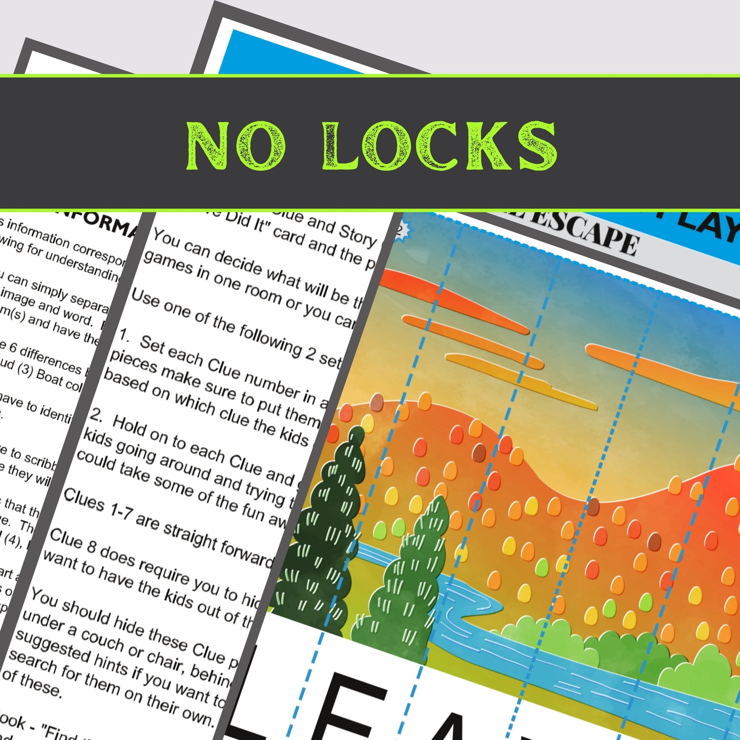 Fall(Autumn) Escape - Kids Escape Room Game Printable (Ages 5-8)
