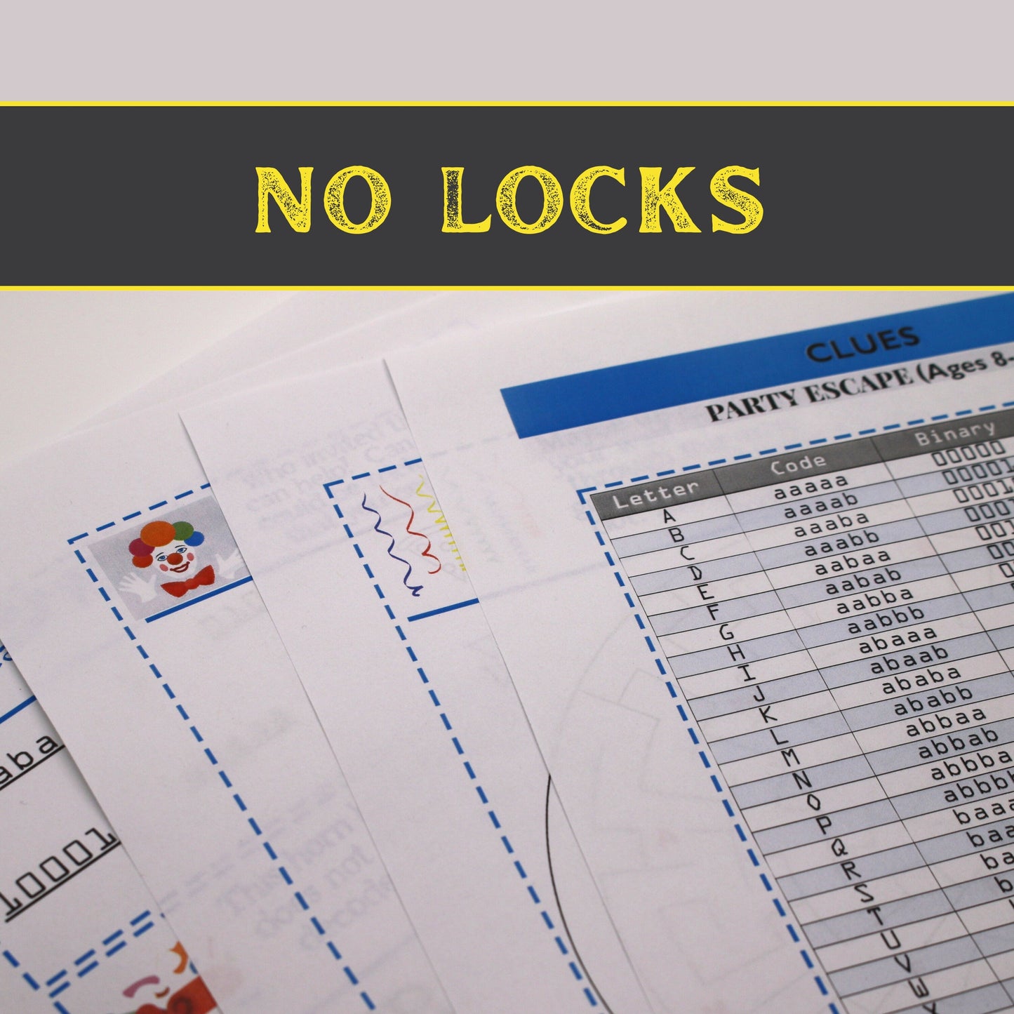 Party Escape - Kids Escape Room Game Printable (Ages 8-12)