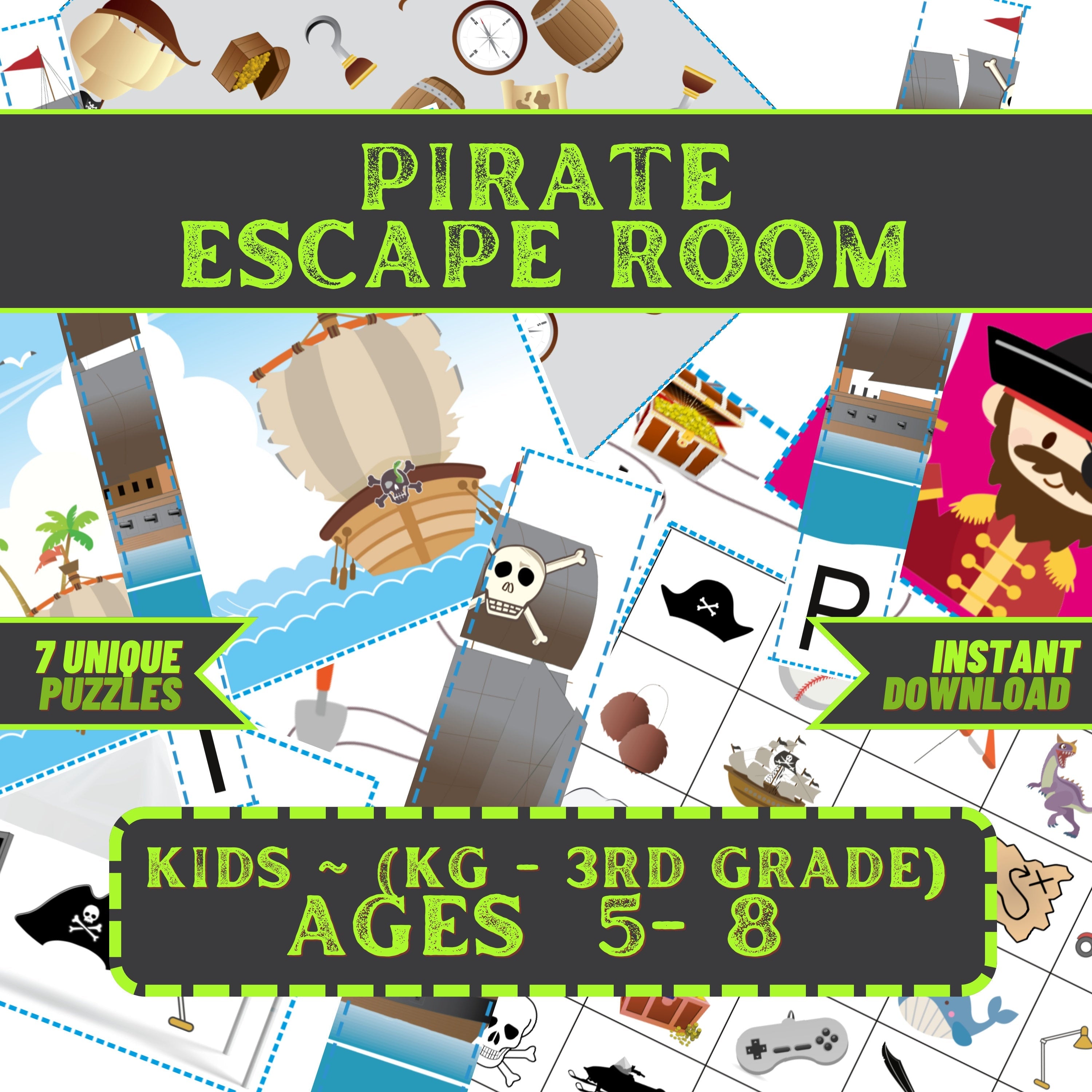 Pirate Escape - Kids Escape Room Game Printable (Ages 5-8) – PaperEscapeCo