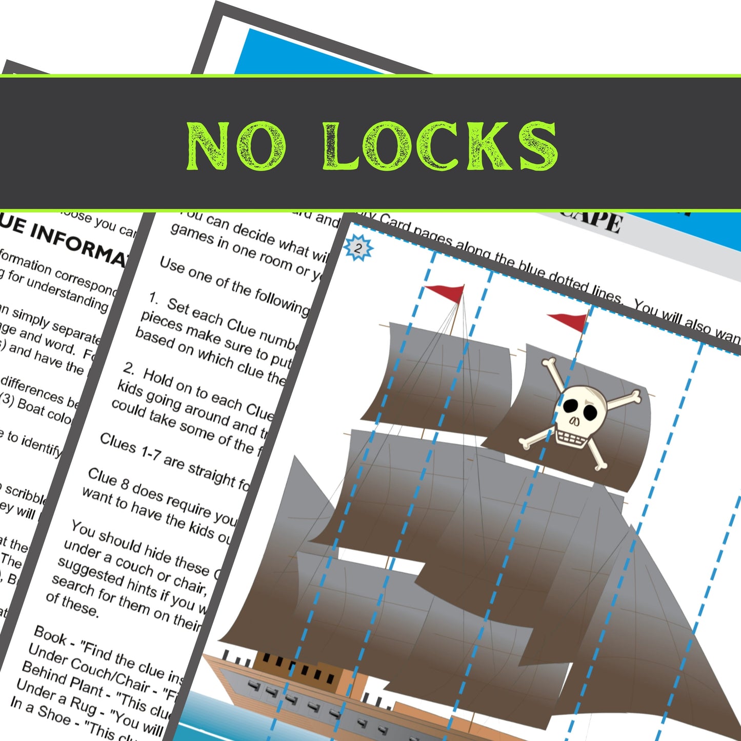 Pirate Escape - Kids Escape Room Game Printable (Ages 5-8)