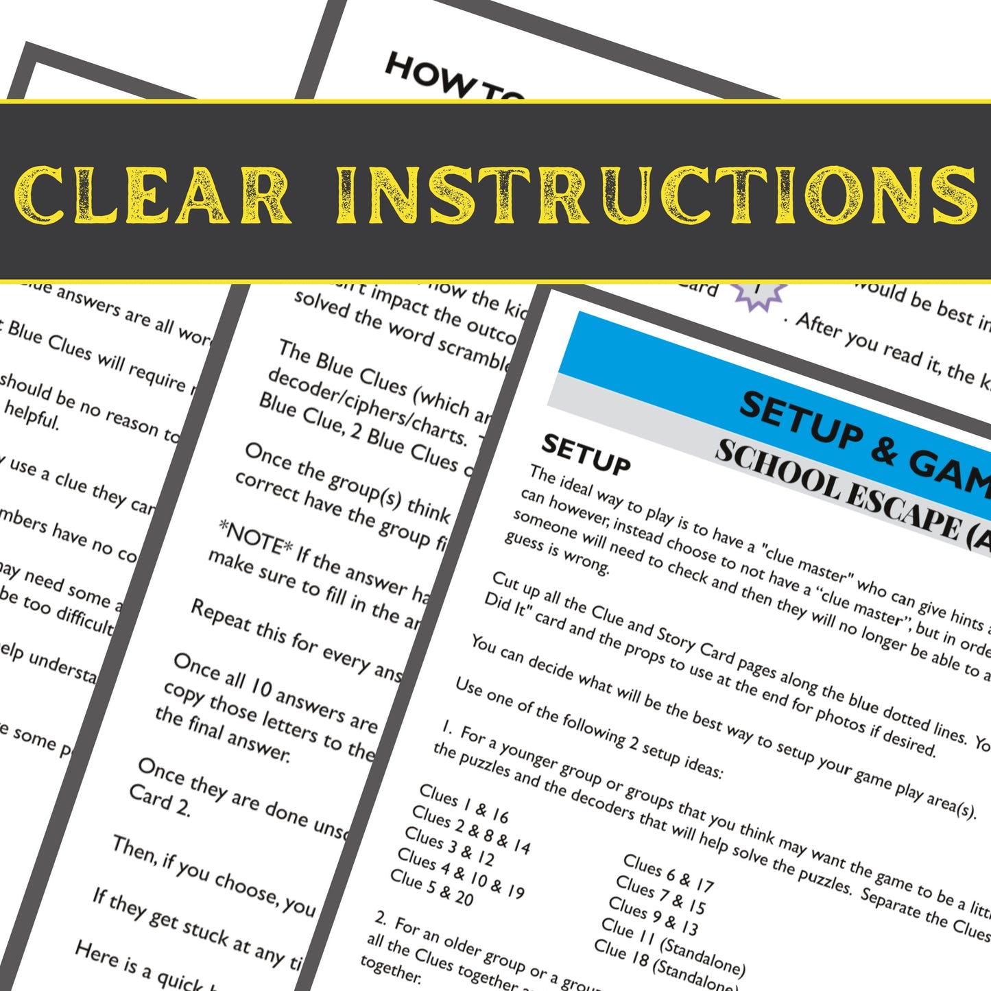 School Escape - Kids Escape Room Game Printable (Ages 8-12)