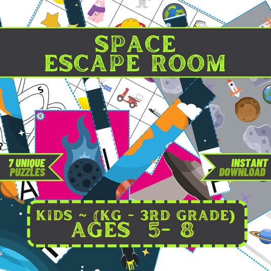 Space Escape - Kids Escape Room Game Printable (Ages 5-8)