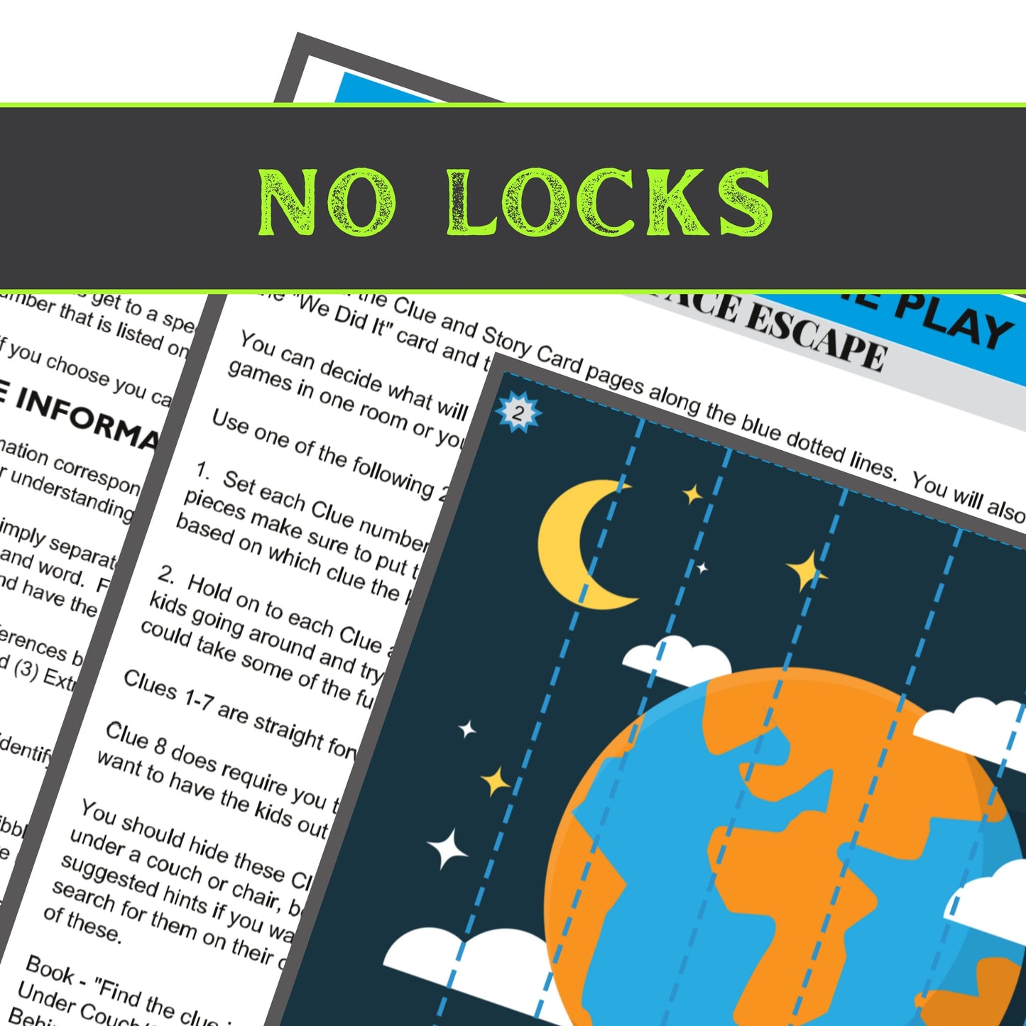 Space Escape - Kids Escape Room Game Printable (Ages 5-8)