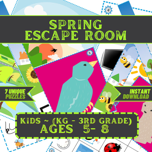 Spring Escape - Kids Escape Room Game Printable (Ages 5-8)