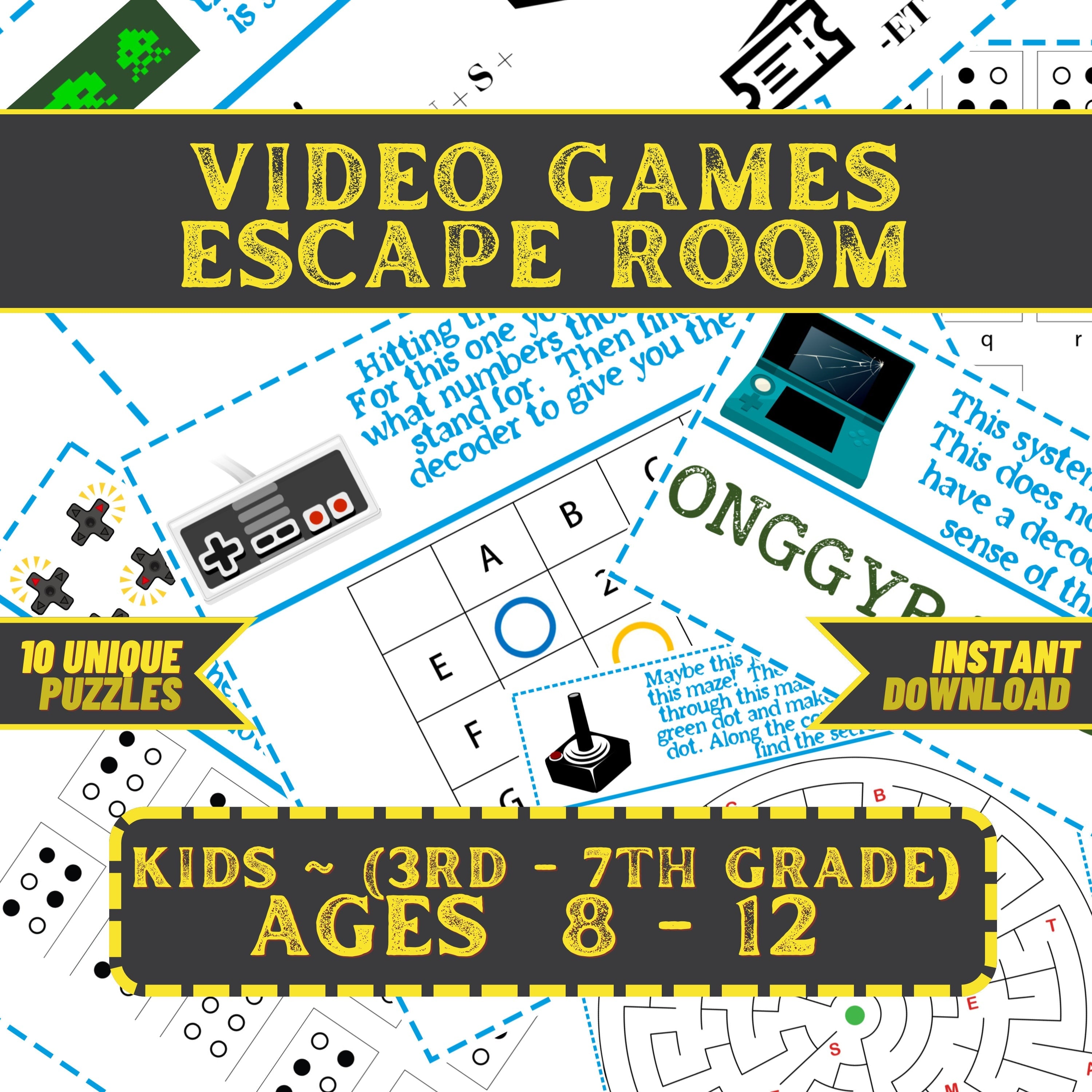 Video Game - Kids Escape Room Game Printable (Ages 8-12) – PaperEscapeCo