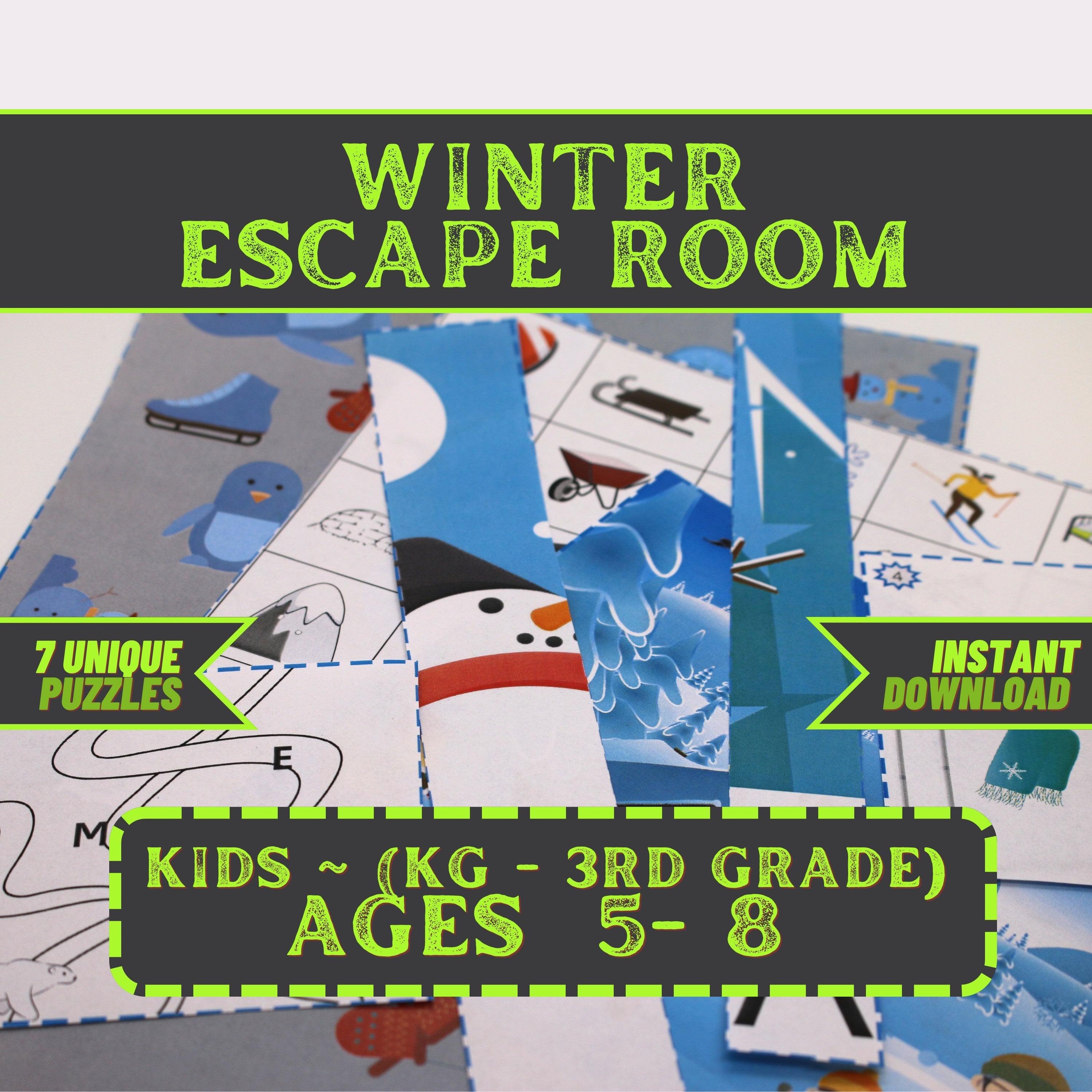 Winter Escape - Kids Escape Room Game Printable (Ages 5-8) – PaperEscapeCo