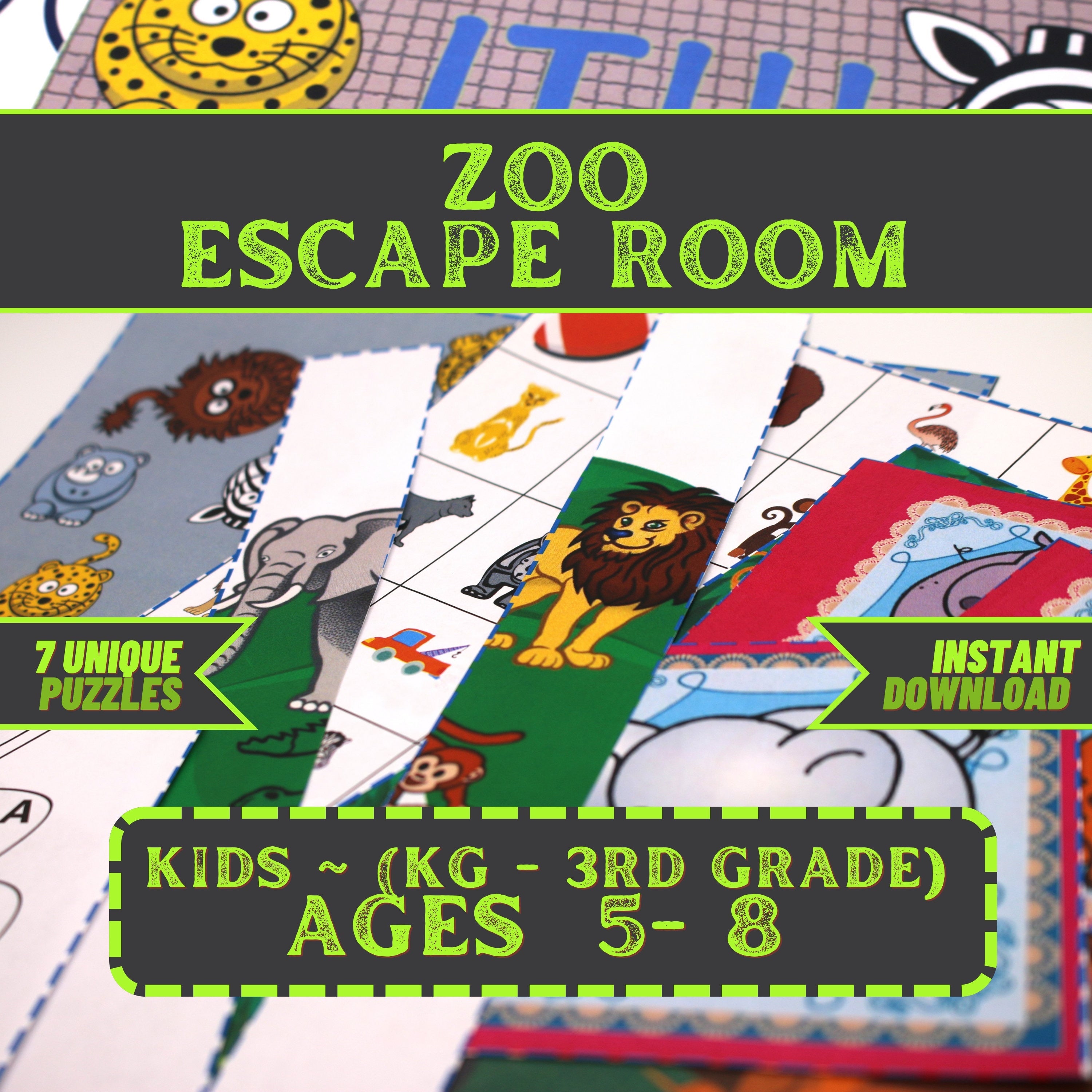 Zoo Escape - Kids Escape Room Game Printable (Ages 5-8) – PaperEscapeCo