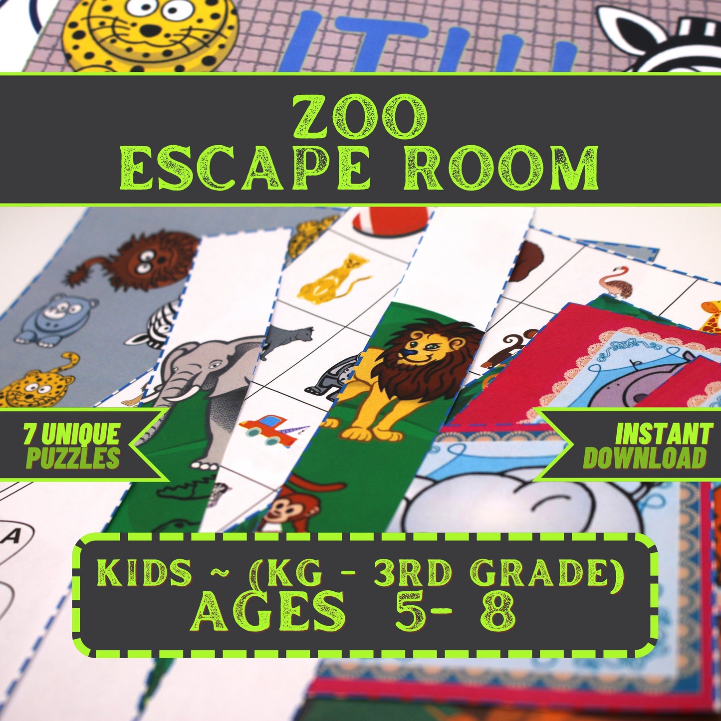 Zoo Escape - Kids Escape Room Game Printable (Ages 5-8)