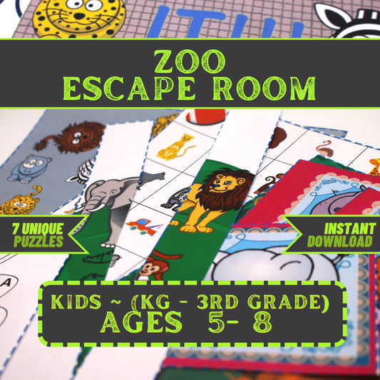 Zoo Escape - Kids Escape Room Game Printable (Ages 5-8)