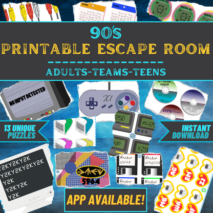 90's - Escape Room Game Printable