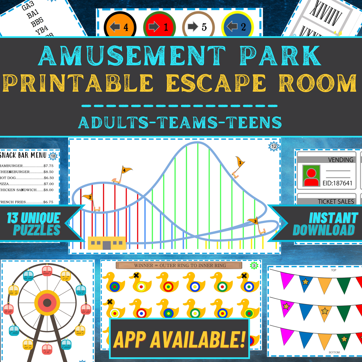 Amusement Park - Escape Room Game Printable