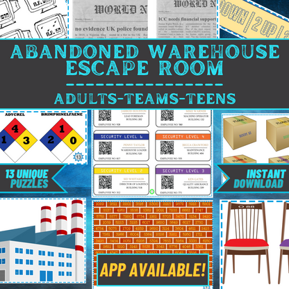 Abandoned Warehouse - Escape Room Game Printable