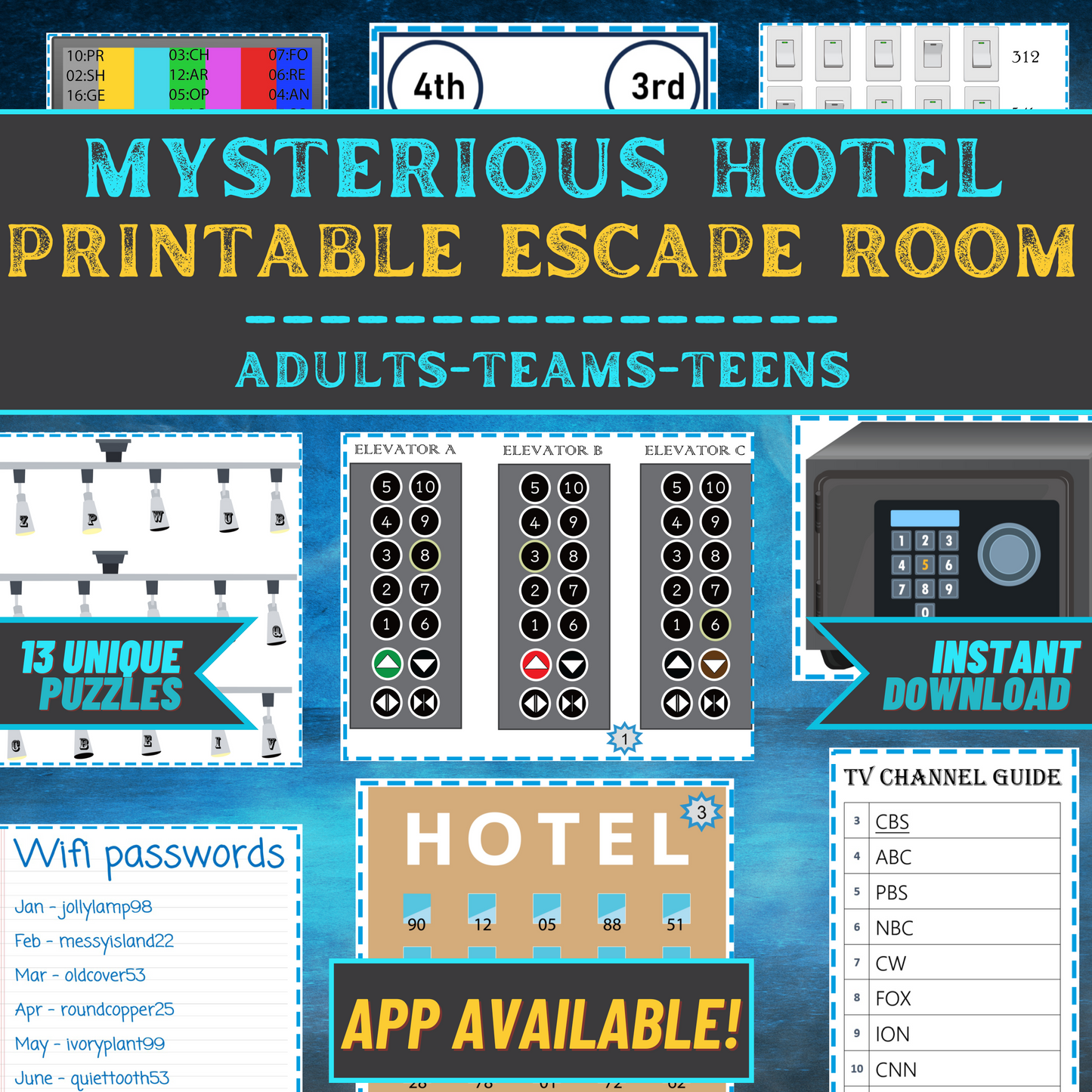 Hotel - Escape Room Game Printable