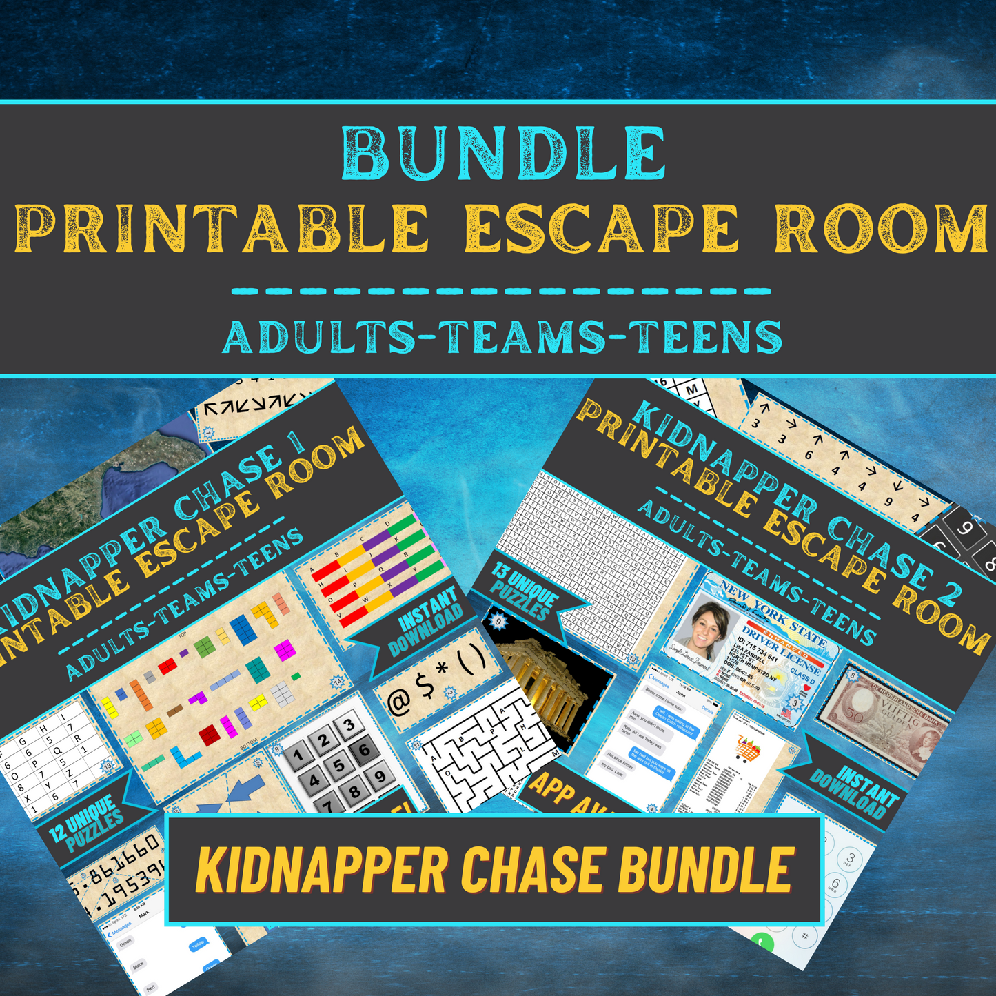 Kidnapper Chase Adult Bundle - Printable Escape Room