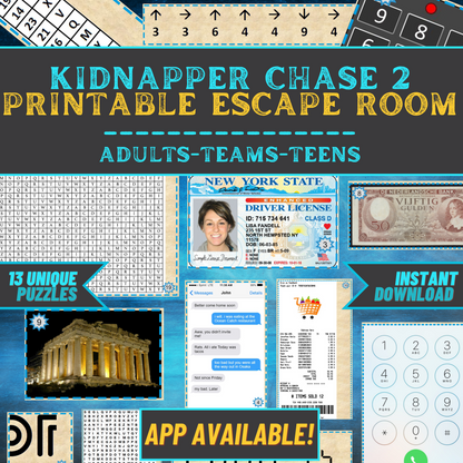 Kidnapper Chase Adult Bundle - Printable Escape Room