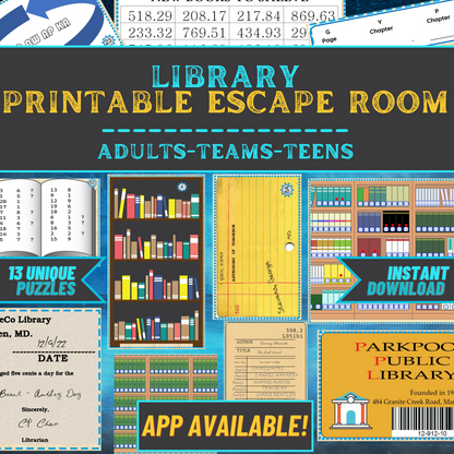 Library Escape - Escape Room Game Printable