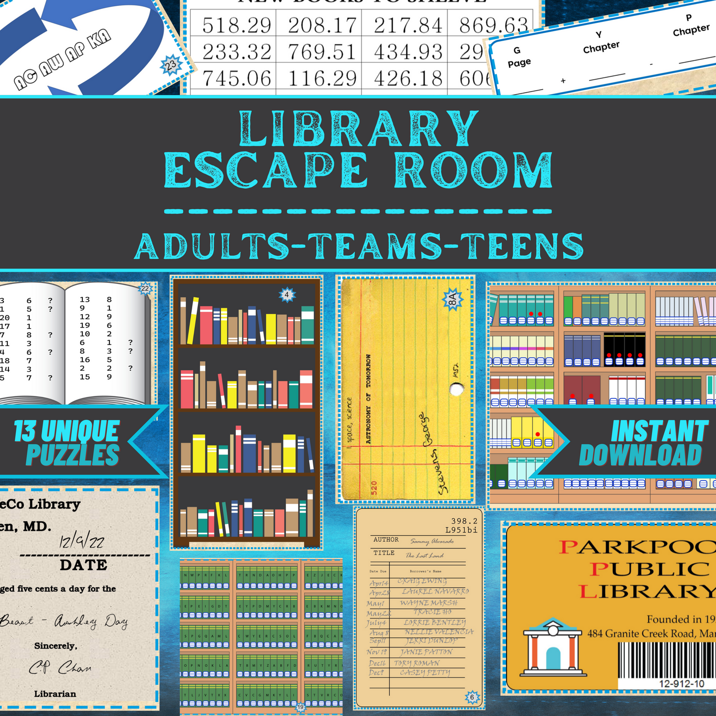 Medium Difficulty Adult Bundle - Printable Escape Room