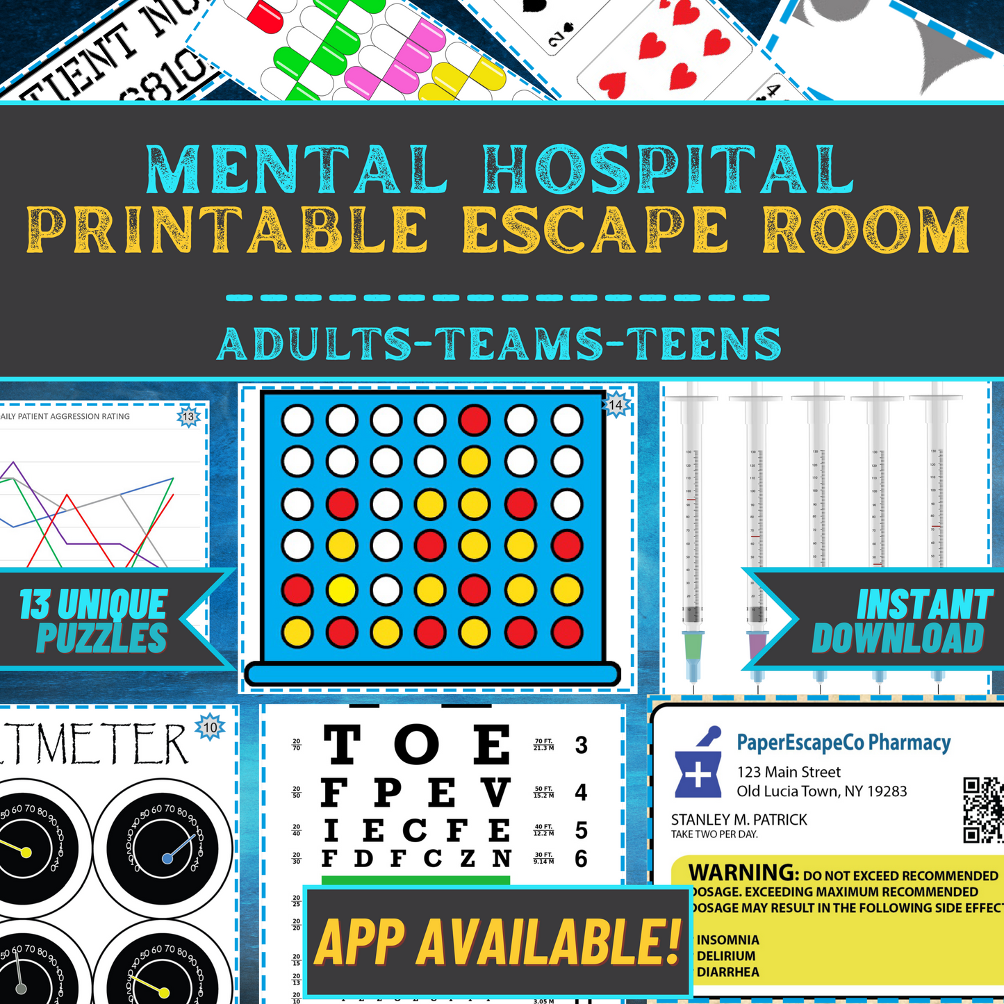 Mental Hospital - Escape Room Game Printable