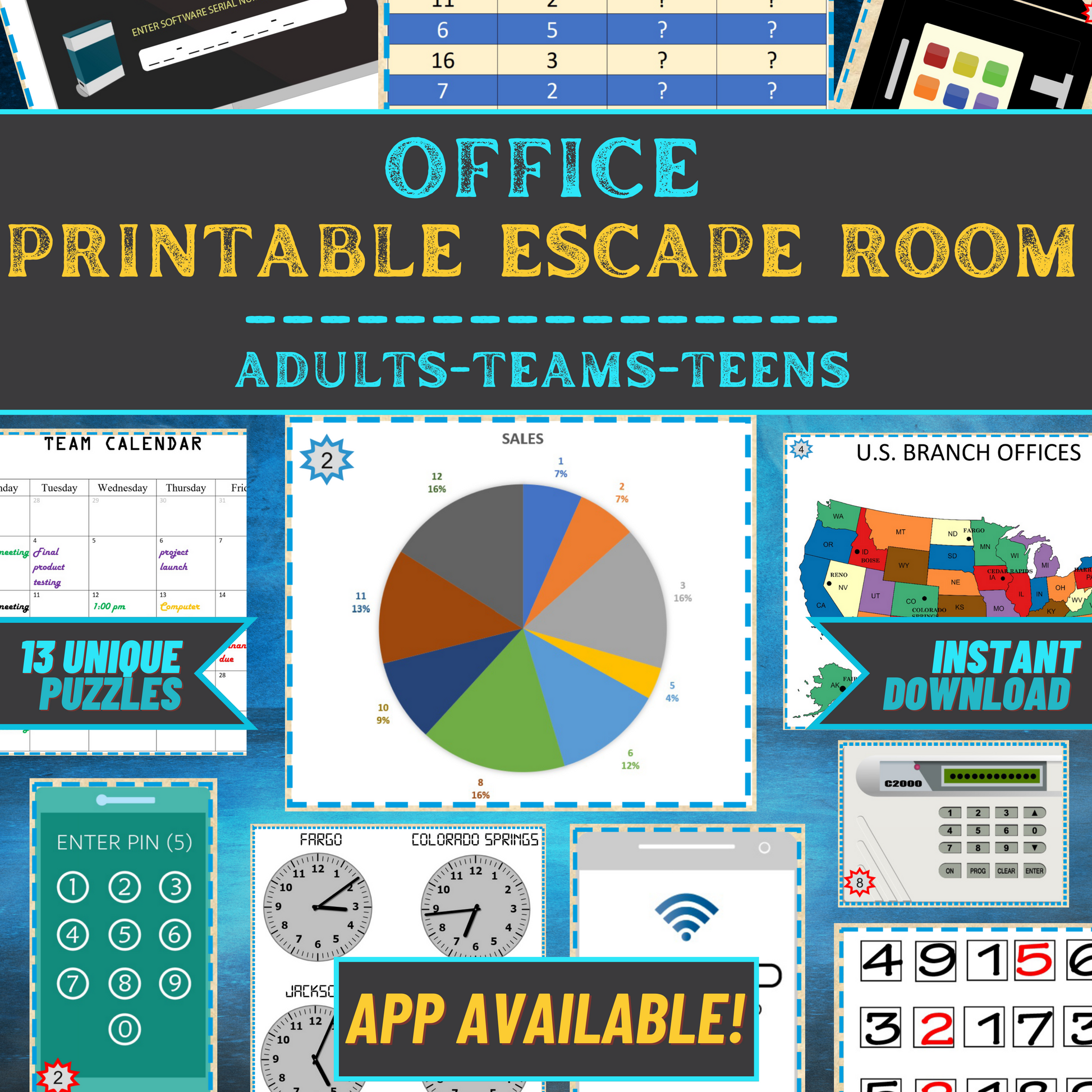 office-escape-escape-room-game-printable-paperescapeco for Free Printable Escape Room Kit Office Escape - Escape Room Game Printable – PaperEscapeCo for Free Printable Escape Room Kit