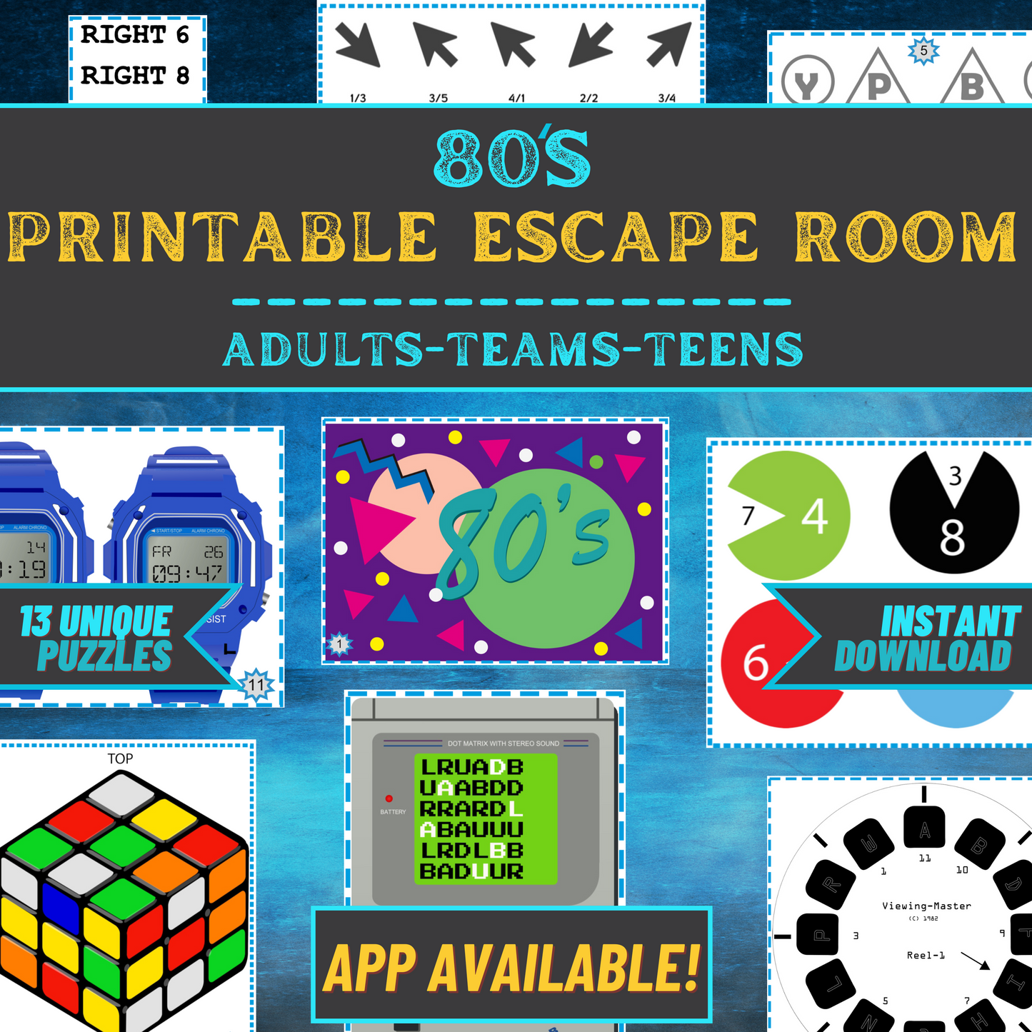 80's - Escape Room Game Printable