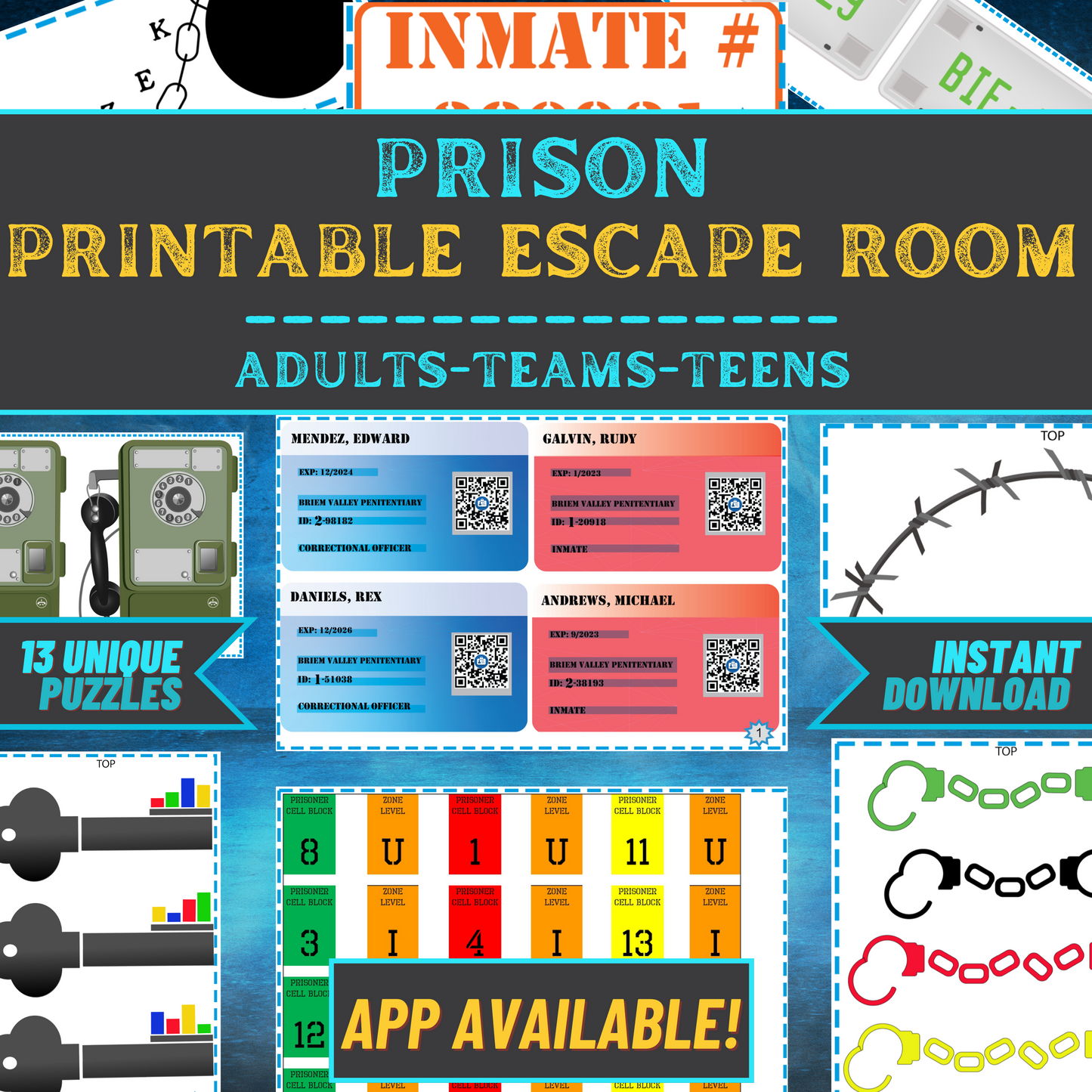 Forgotten Prison - Escape Room Game Printable