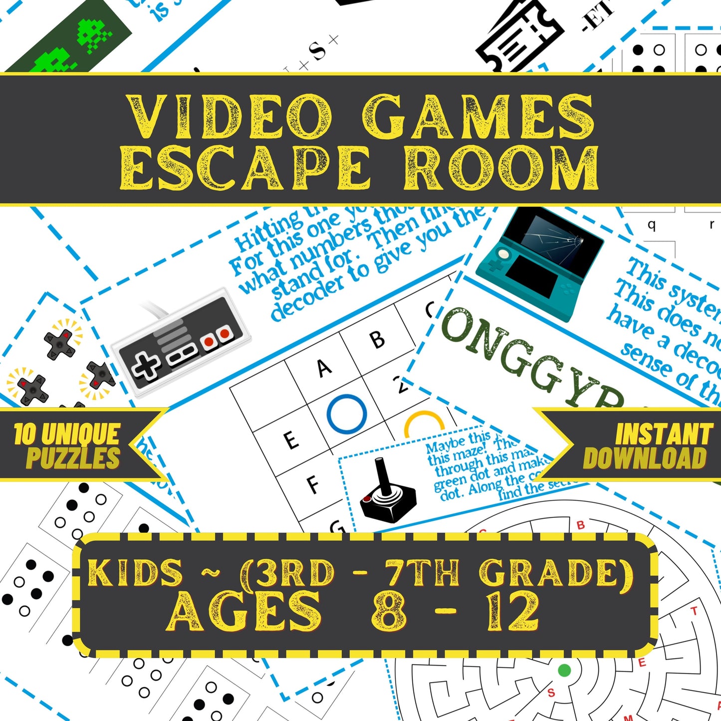 Video Game - Kids Escape Room Game Printable (Ages 8-12)
