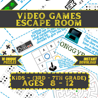 Video Game - Kids Escape Room Game Printable (Ages 8-12)