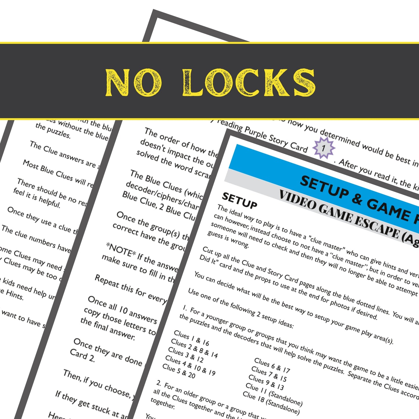 Video Game - Kids Escape Room Game Printable (Ages 8-12)